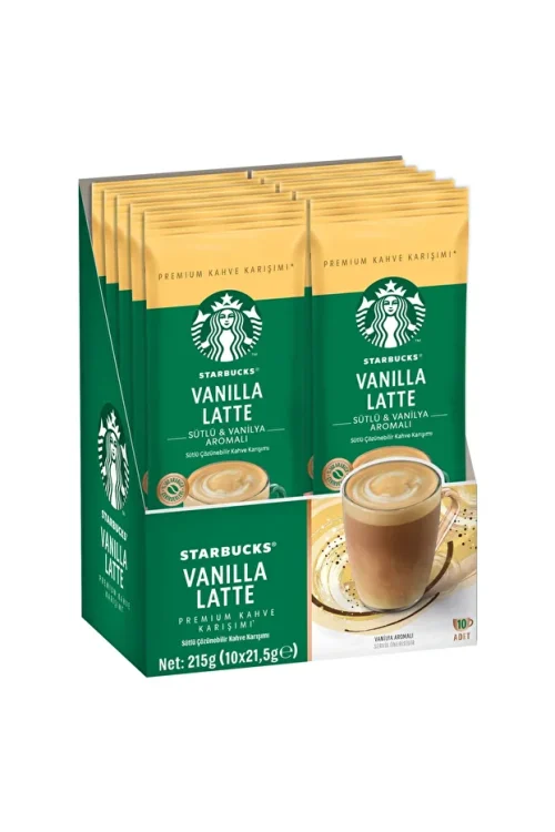 لاته وانیلی استارباکس ۲۱.۵ گرمی × ۱۰ بسته -Starbucks